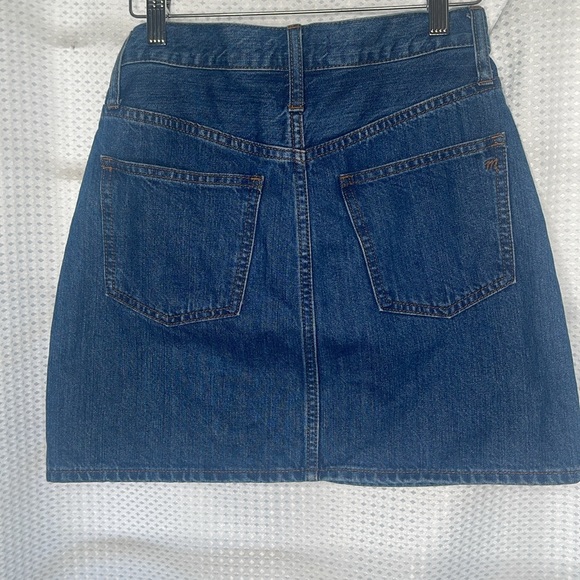 Madewell Rigid Denim Straight Mini Skirt Jean Tie Waist Sz 25 - Picture 5 of 11